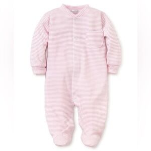 Kissy Kissy footies baby toddler girl embroidered trim simple stripes pima